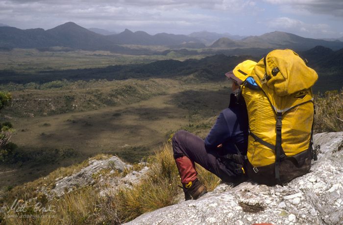 John Mclaine overlooking Rookery Plain in the Davey River Valleyimage